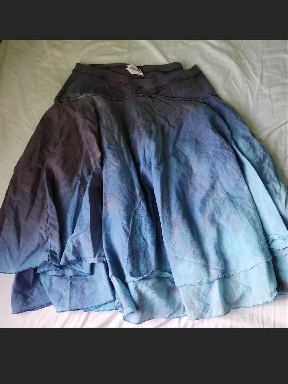 Hard Tail Tie-Dye A-Line Skirt in Purple and Blue-Grey